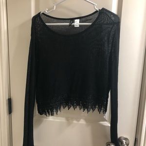 Black Crochet Top